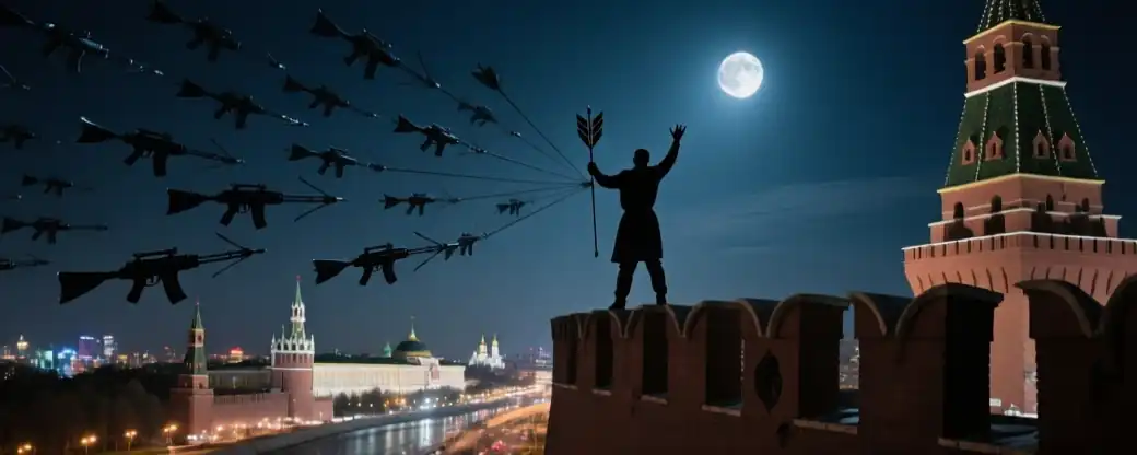 ЗАГОЛОВOK: Мэр Москвы докладывает о 13-й победе ПВО за день против беспилотников